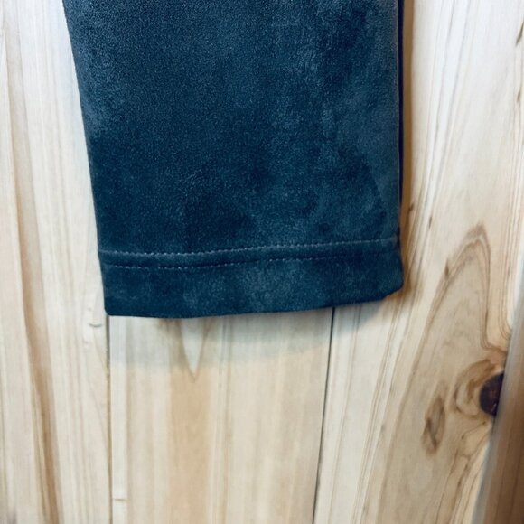 Andrew Mac Faux Suede Pants Womens Small Teal Blue Green Stretch Pull On Legging - Picture 3 of 7